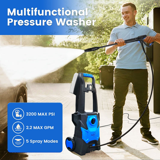 Electric High-pressure Cleaning Machine, Electric Powerful Cleaning Machine With Rotating Nozzle, 3200 PSI Maximum 2.2 GPM High-pressure Cleaning Machine---Selling On Walmart And Temu Is Prohibited - NOMAN STORE LLC