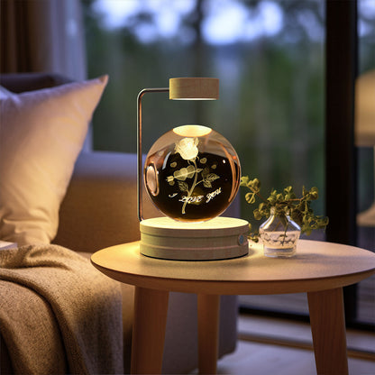 Crystal Ball Cosmic Dinosaur Indoor Night Light USB Power Warm Bedside Light Birthday Gift Night Lamp - NOMAN STORE LLC