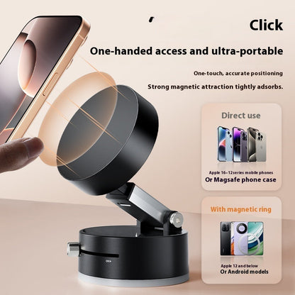 Foldable Magnetic Vacuum Car Phone Holder Foldable Suction Cup With Suction Cup Hands-Free Navigation For Smart Phone - NOMAN STORE LLC