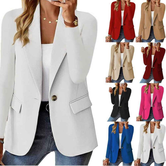 Ins Lapel Button Jacket Fashion Commuter Casual Suit Jacket Women's Long-sleeved Tops Outwear Clothing - NOMAN STORE LLC