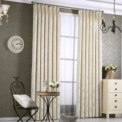 Solid Color Simple Modern Light Luxury Living Room Chenille Blackout Curtains - NOMAN STORE LLC