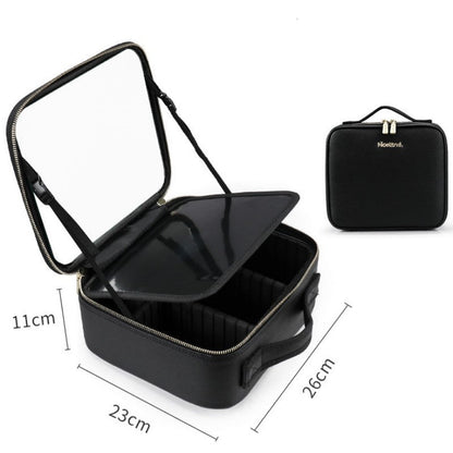 Smart LED Cosmetic Case With Mirror Cosmetic Bag Large Capacity Fashion Portable Storage Bag Travel Makeup Bags - NOMAN STORE LLC