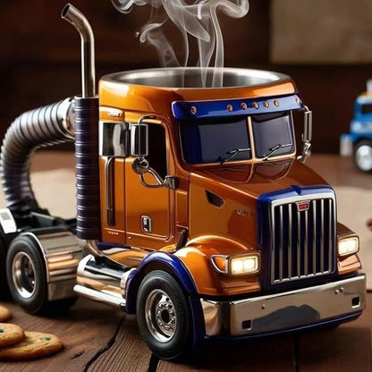 Durable Truck Coffee Mug Semi Truck Handcrafted Coffee Cup Semi-trailer Shaped Semi-Truck Coffee Mugs For Family - NOMAN STORE LLC
