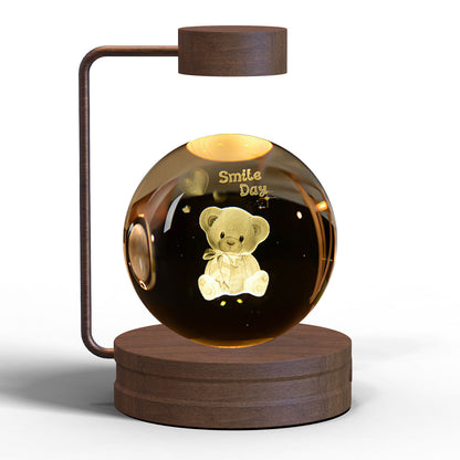 Crystal Ball Cosmic Dinosaur Indoor Night Light USB Power Warm Bedside Light Birthday Gift Night Lamp - NOMAN STORE LLC