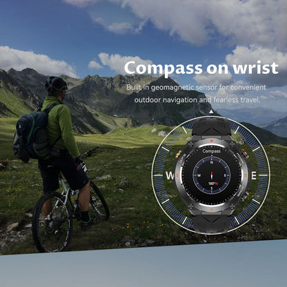 SENBONO GPS Smart Watch Men 1.45'' HD Screen Built-In GPS Altimeter Barometer Compass AI Voice Compatible With Android & IPhone - NOMAN STORE LLC