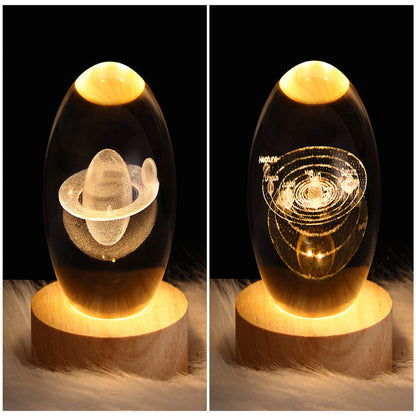 LED Night Light Galaxy Crystal Ball Table Lamp 3D Planet Moon Lamp Bedroom Home Decor For Kids Party Children Birthday Gifts - NOMAN STORE LLC