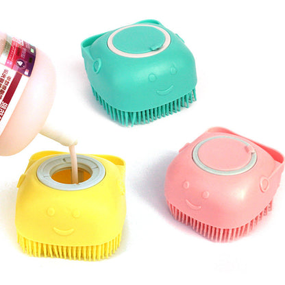 Silicone Dog Bath Massage Gloves Brush Pet Cat Bathroom Cleaning Tool Comb Brush For Dog Can Pour Shampoo Dog Grooming Supplies - NOMAN STORE LLC