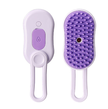 Steam pet grooming brush purple