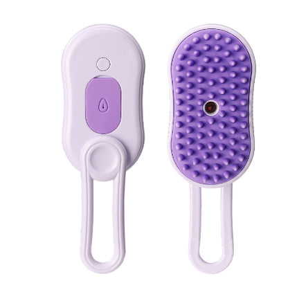 Steam pet grooming brush purple