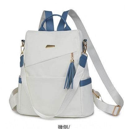 Oxford Cloth Stitching Women'S Backpack Anti-Theft Back Zipper Girls Schoolbag Casual Travel Double Shoulder Backpack - NOMAN STORE LLC